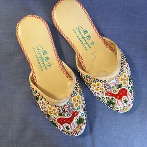 Hand beaded slippers